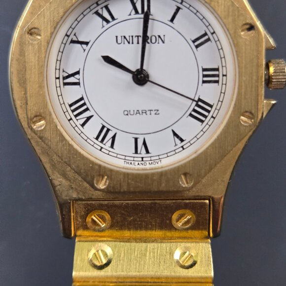Gold Unisex Quartz Watch - Cartier Santos Style - Picture 4 of 5